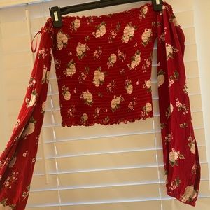 Red Crop Long Sleeve